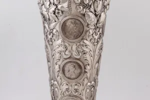 TALL VASE WITH COINS