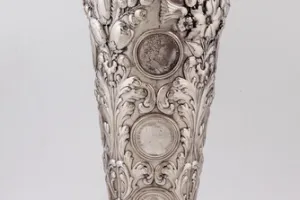 TALL VASE WITH COINS