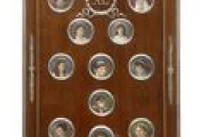 FRAME WITH MINIATURES OF EMPEROR NICHOLAS II AND HIS FAMILY (LATER ADDITIONS)