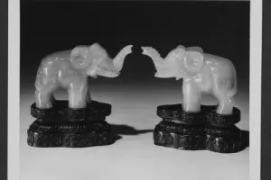 FIGURINE OF AN ELEPHANT (ONE OF TWO)