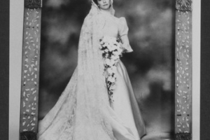 FRAME WITH WEDDING PHOTOGRAPH OF NINA RUMBOUGH