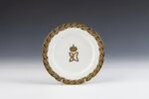 DESSERT PLATE FROM A SERVICE WITH MONOGRAMS OF GRAND DUKE SERGE AND ELIZABETH, ONE OF 19