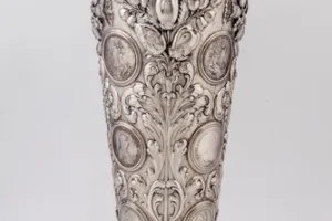 TALL VASE WITH COINS