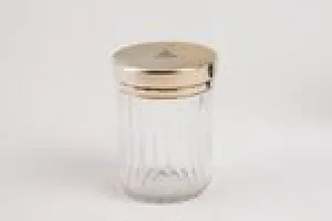 GLASS JAR FROM A DRESSING TABLE SET