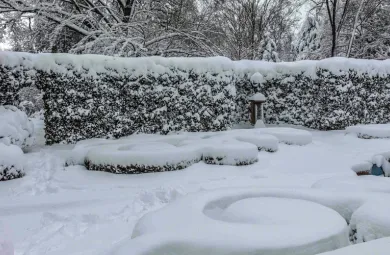 French Parterre covered in snow