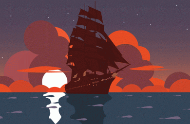 Come Sail Away logo with a ship in silhouette