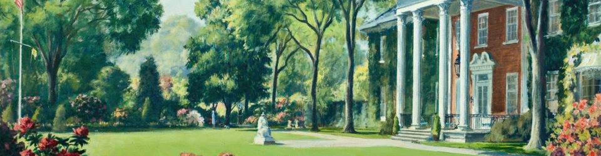 Painting of Hillwood and the Lunar Lawn