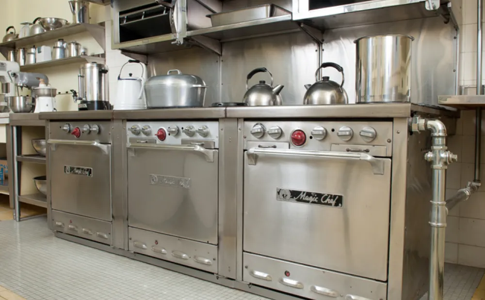 Perfectly preserved mid-century restaurant-style stove.