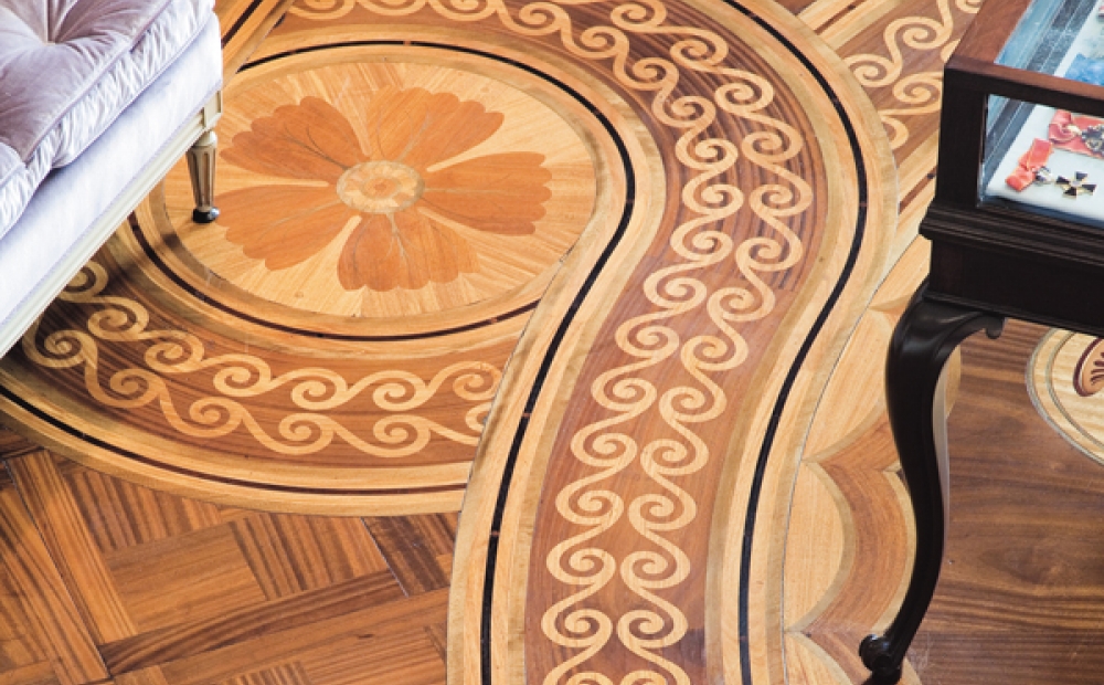 Inlaid floor in the Pavilion at Hillwood, Washington DC