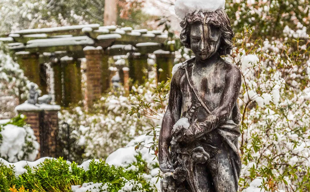 A statue of Winter in the Four Seasons Overlook