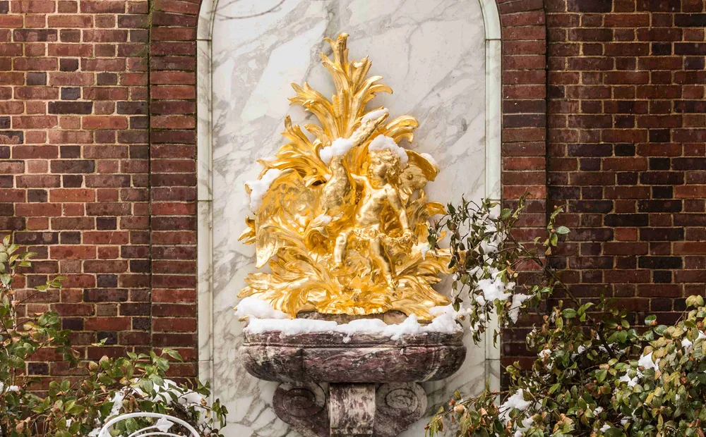 Fountain outside the breakfast room