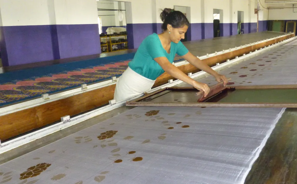 Shani Solomon printing on silk