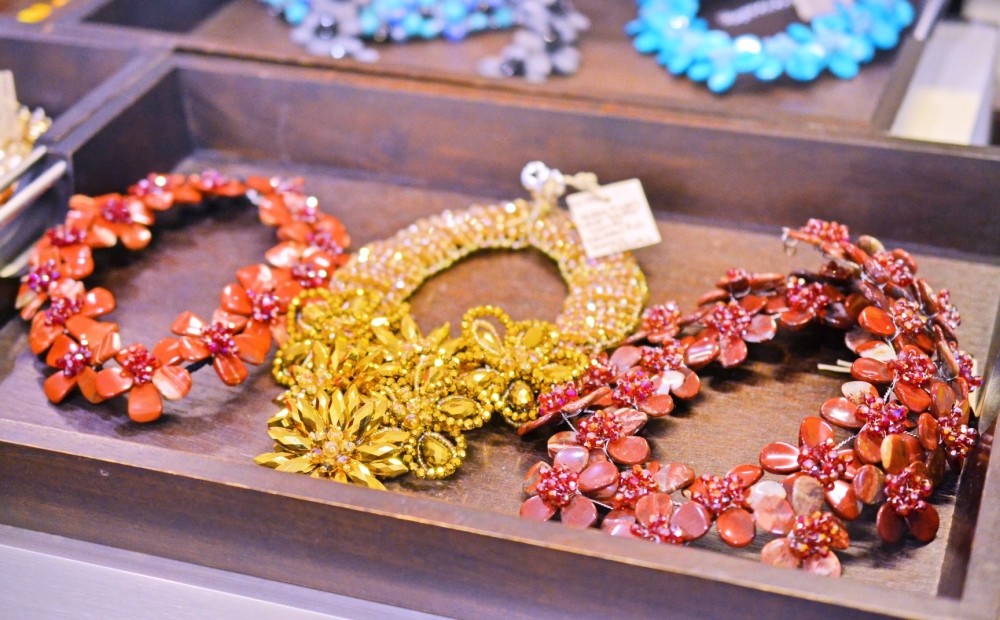 Tray of three necklaces by Valerie Sanson