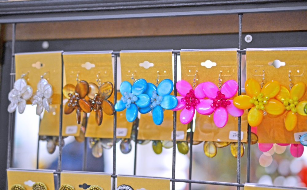 Colorful floral earrings by Valerie Sanson