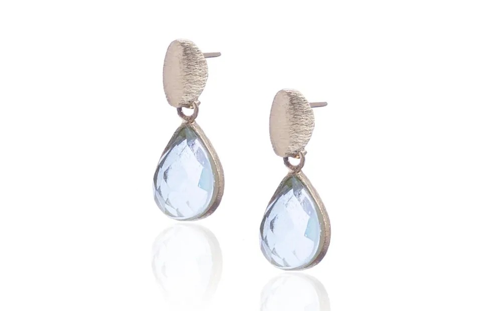 Silver and blue topaz earrings